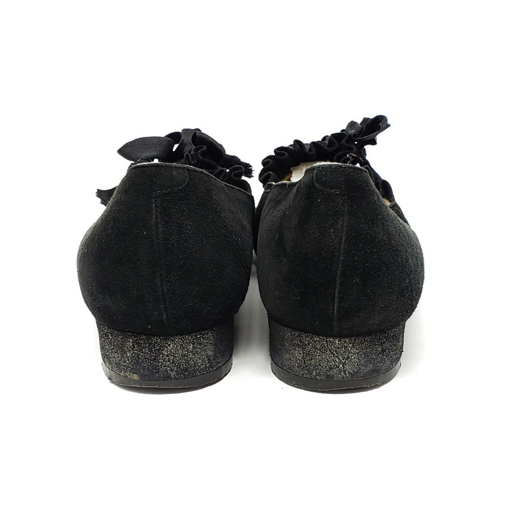 Vintage Black Suede Tucked Tip Flat Loafer, Size 8 - Picture 4 of 5